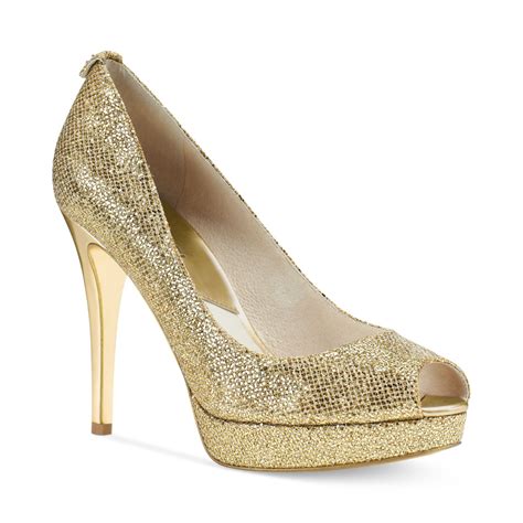 michael kors heels gold dot